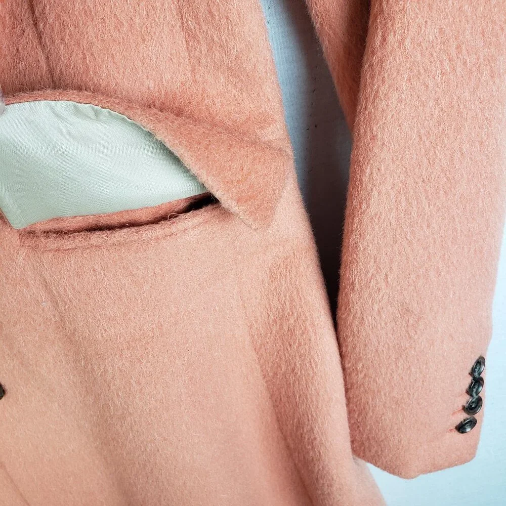 J CREW Collection Wool Alpaca Coat Classic Preppy size 2 Peach A-line Peplum - Picture 11 of 13